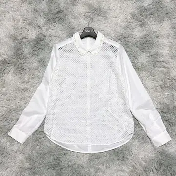 ef-de 9 레이스 블라우스 셔츠 화이트 자수 펄 출퇴근 입학식