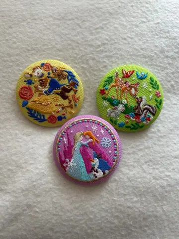 디즈니 자수 캔뱃지 3개 세트