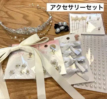 헤어 액세서리 세트 티아라 리본 헤어핀 웨딩 성인식