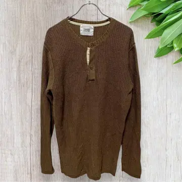 TAKEO KIKUCHI 니트 스웨터 긴팔 린넨 혼합 브라운