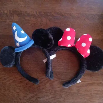 디즈니 미키 마법사 미니 빨간색 도트 리본 머리띠