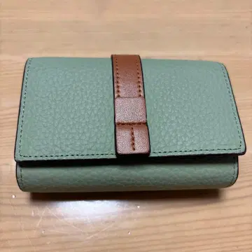그린 가죽 3단 폴더형 지갑