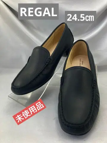 REGAL 워스 컬렉션 여성용 천연 가죽 로퍼 미사용 블랙 24.5