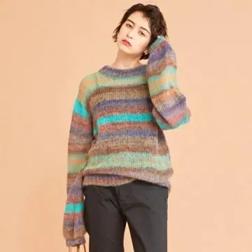 BY 모헤어 알파카 컬러 니트 풀오버