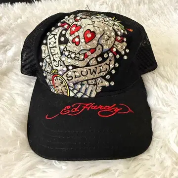 [새상품] 에드하디 자수 메쉬 캡 큐빅 포함 블랙/55cm