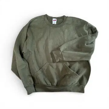 SOFFE 올리브 트레이닝복 포켓 부착 맨투맨