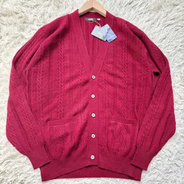 택 포함 새상품 고비 가디건 캐시미어 100 케이블 짜임 보르도 LL