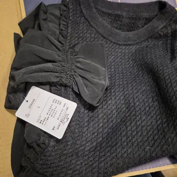 &LOVE 달콤 페미닌 니트 도킹 원피스 블랙 L 사이즈