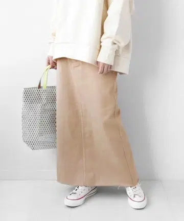 JOURNALSTANDARD 코튼 스트레치 롱 스커트 페쥬