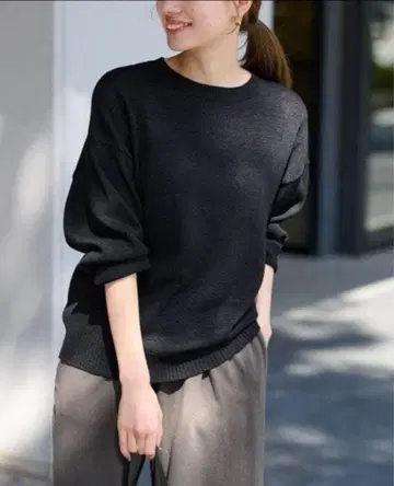 FRAMeWORK 워셔블 페이퍼얀 니트 크루넥