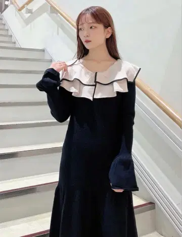 dazzlin 프릴 니트 롱 원피스