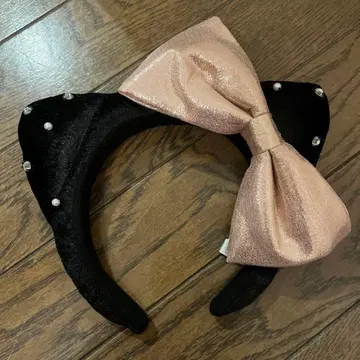 USJ 고양이 귀 머리띠 핑크 리본