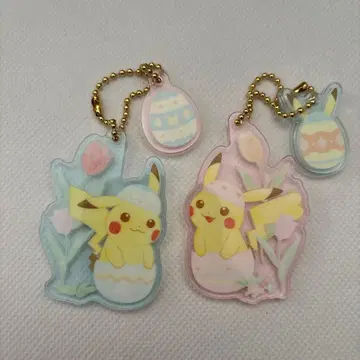 포켓몬 피카츄 수컷 암컷 2개 세트 아크릴 참 키링