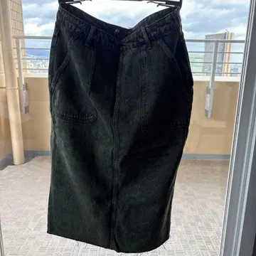 데님 스커트 롱 기장 카키 ZARA