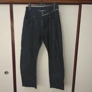 [ 새상품급 ] SoFFA 다크 블루 데님 팬츠 프린지 밑단