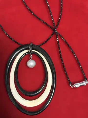 그랑 시포레 담수 펄 소뿔 목걸이 (샵 채널)