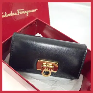 페라가모 키케이스 가죽 간치니 블랙 박스 있음