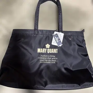 마리콴트 골드 로고 프린트 보트형 토트