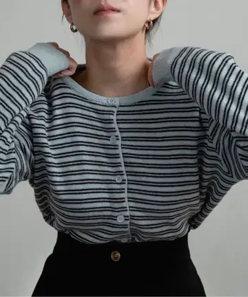 호리즌탈 스트라이프 크루넥 가디건 *lawgy