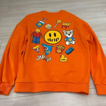 Another 미사용 새상품 drip 오렌지 크루넥 빅 트레이닝복