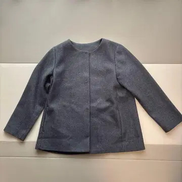 클레어 모드 울 라이크 자켓 노카라 코트