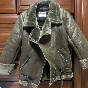 ZARA WOMAN 무스탕 코트 올리브 그린 S