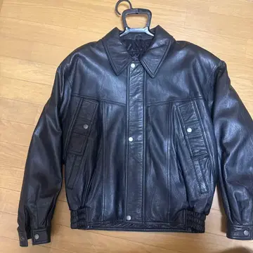 빈티지 가죽 자켓 짧은 기장