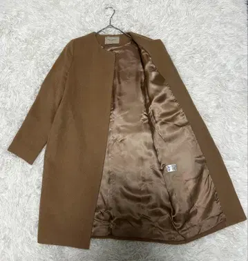 [ 새상품급 ] 유나이티드 애로우즈 노카라 코트 알파카 카멜 울 36