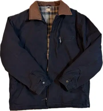 덕 자켓 블랙 체크 안감