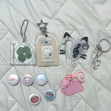 한국 위시코어 키링 음표 클로버 캔뱃지