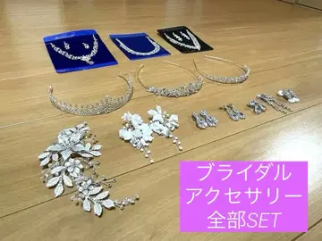 [ 결혼식 액세서리 13점 SET ] 귀걸이/티아라/목걸이/헤어핀