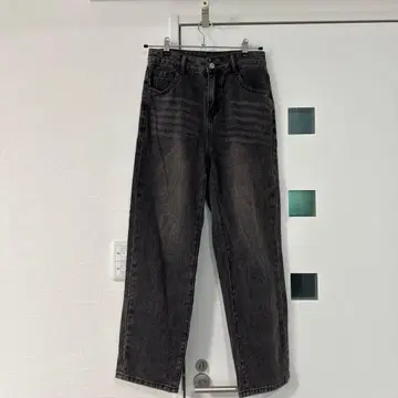 미사용 Dazy 블랙 데님 와이드 레그 하이웨스트 패셔너블 데님