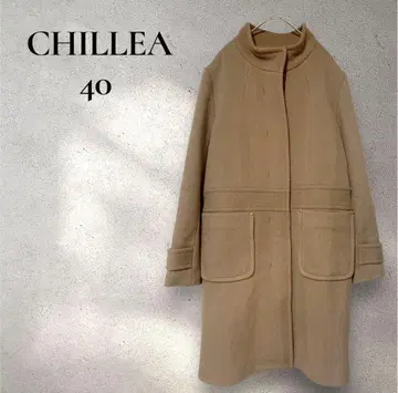 [ CHILLEA ] 키리아 코트 스탠드 카라 패치 포켓 카멜 울
