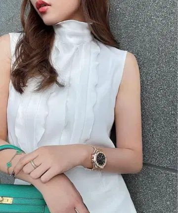 [ 인기 완판템 ] 셰리에 슬리브리스 엘레강스 프릴 셔츠 슬리브리스 F