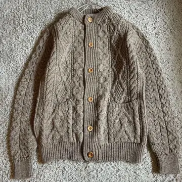 James Charlotte 영국제 케이블 짜임 아란 가디건 새상품급