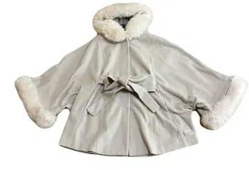 리엔다 울 MIX 판초 후드 코트