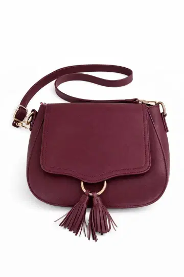 숄더백 보르도 태슬 포함 골드 금장 장식 깔끔한