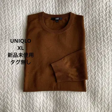 [ 미사용 새상품 ] UNIQLO 메리노 크루넥 스웨터 브라운 XL