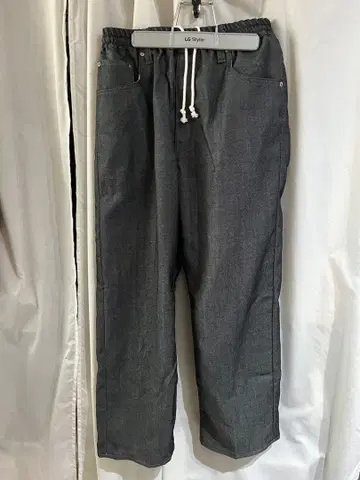 COOTIE PRODUCTIONS L 다크 그레이 와이드 팬츠 허리밴딩