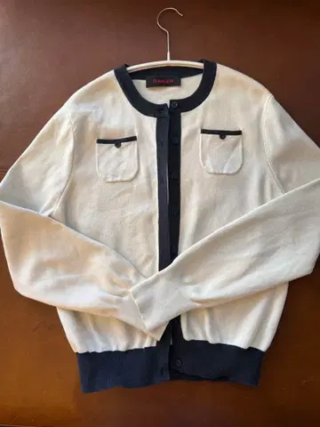 캬바 가디건 바이컬러