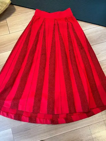 RAW FUDGE 로우퍼지 롱 스커트 빨간색