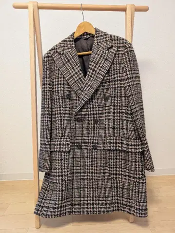 체크 무늬 더블 브레스트 코트 (정가 142,000엔)