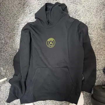 PARIS 로고 블랙 후드티와 팬츠 세트