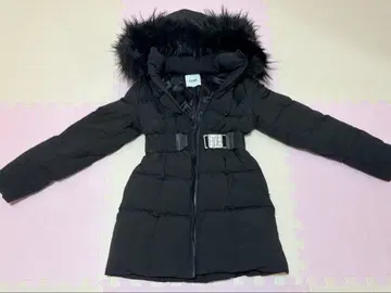 GYDA 롱 다운 코트 블랙 벨트 포함