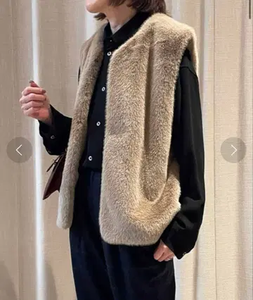 LE GLAZIK 에코 퍼 베스트 베이지