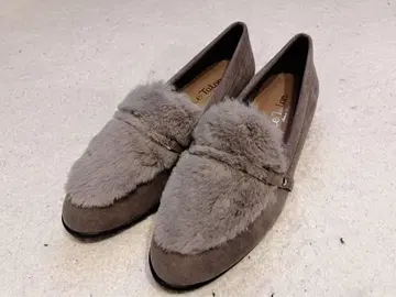 [컨디션 최상] Le Talon 루탈론 스웨이드 퍼 로퍼 24cm