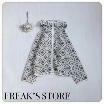 [새상품급] 프릭스스토어 후드 보아 자켓 기하학 패턴 M 브라운 계열