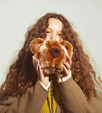 [ 아코모데 ] 미엘베어 페이스 미니백 체인 숄더 가마구치 곰