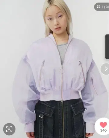 THINGS THAT MATTER 시어 슬리브 컴팩트 MA-1 블루종