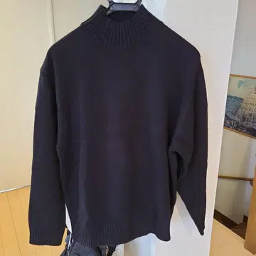 UNIQLO:C 로우게이지 하이넥 스웨터 블랙 L